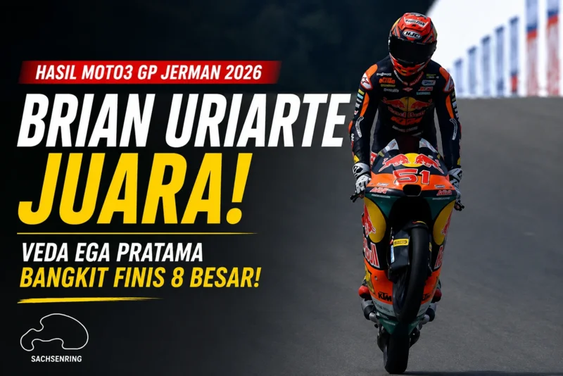 Hasil Moto3 GP Jerman 2026 Brian Uriarte Juara, Veda Ega Pratama Bangkit Finis 8 Besar.webp